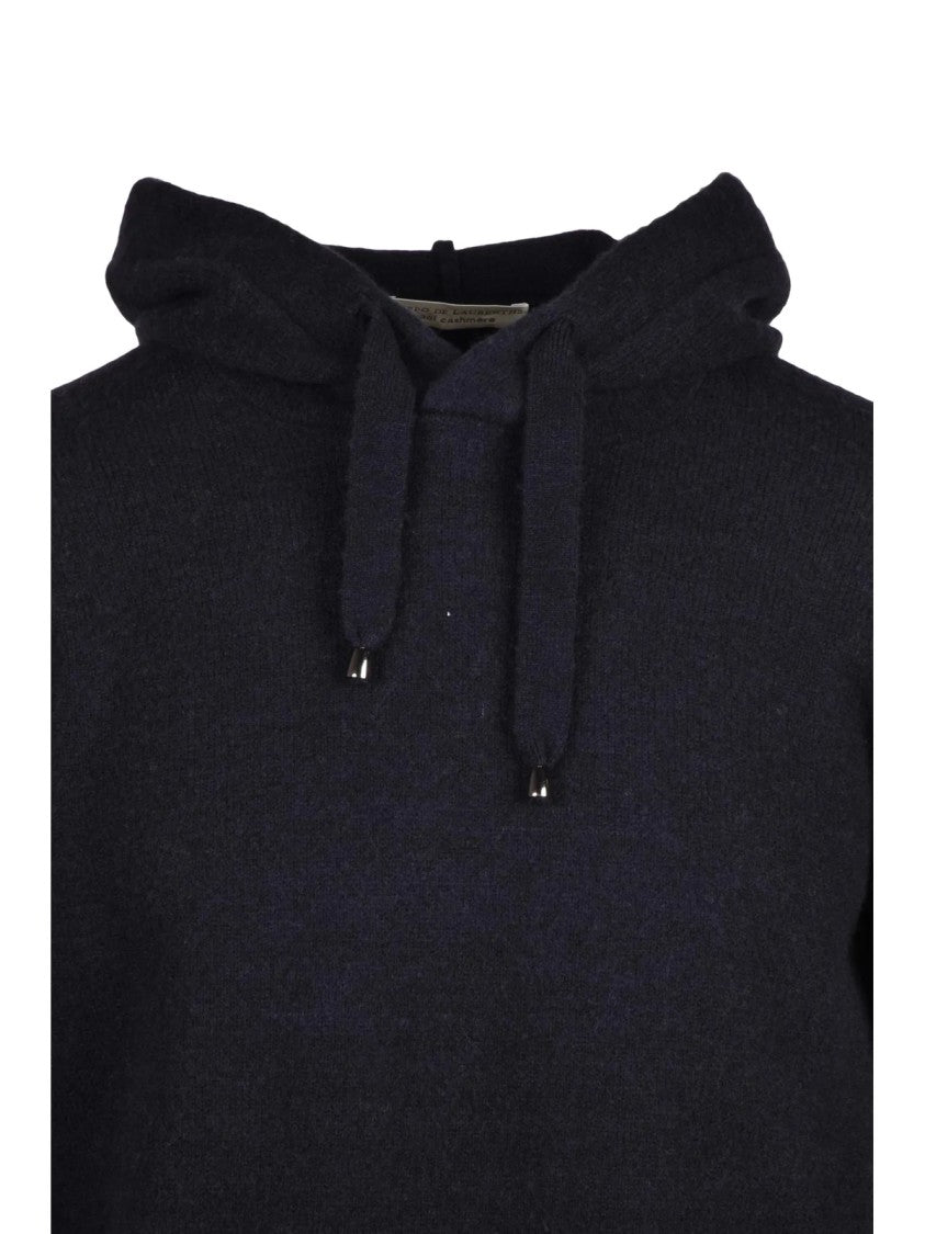 Filippo De Laurentiis Black Merino Wool-Blend Knit Sweatshirt