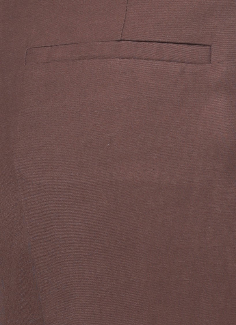 Parosh Brown Raisa26 Linen-Blend Chino Pants