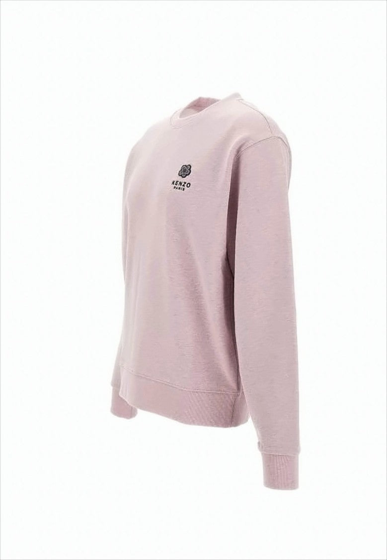 Kenzo Light Pink Long-Sleeve Sweatshirt With Embroidered Logo And Graphic Design