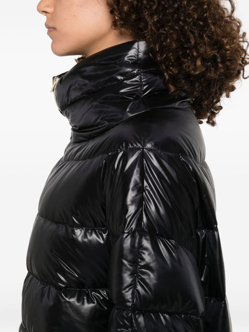 Herno Quilted Black Jacket With High Collar