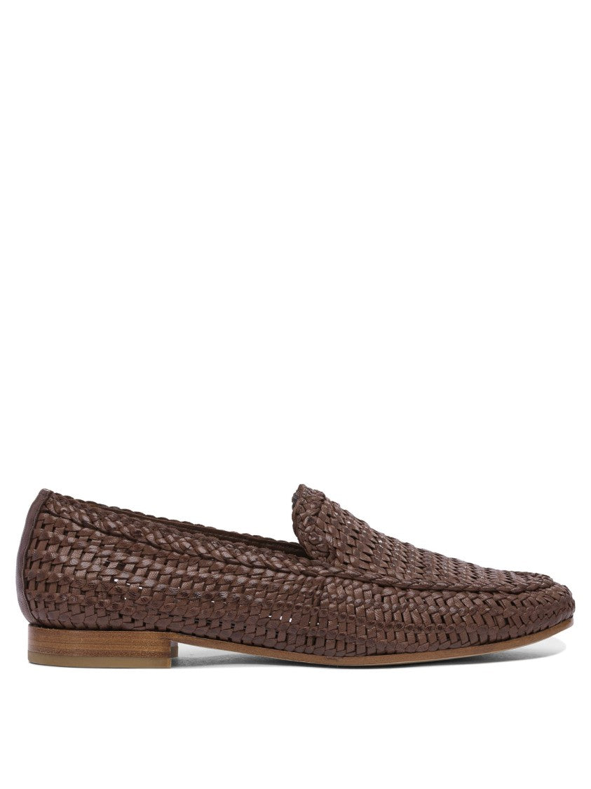 Pons Quintana Woven Design Brown Loafers With Low Heel Comfort