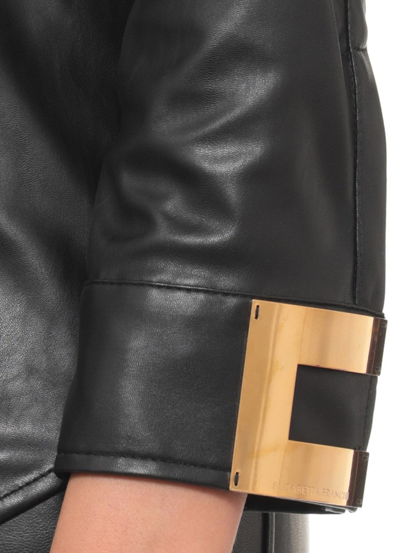 Elisabetta Franchi Black Leather-Effect Shirt