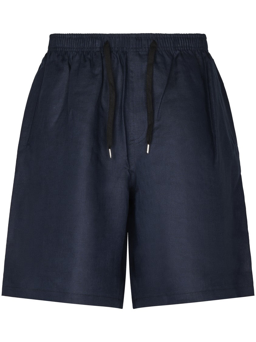 Cellar Door Relaxed Fit Dark Blue Shorts With Adjustable Waistband