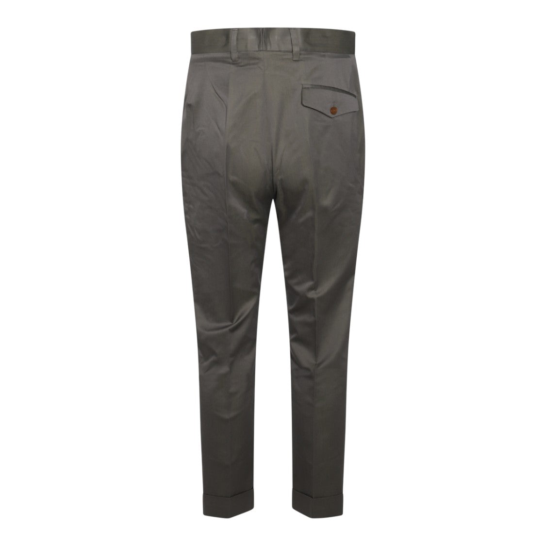 Vivienne Westwood Tailored Grey Cotton Trousers With Cuffed Hem