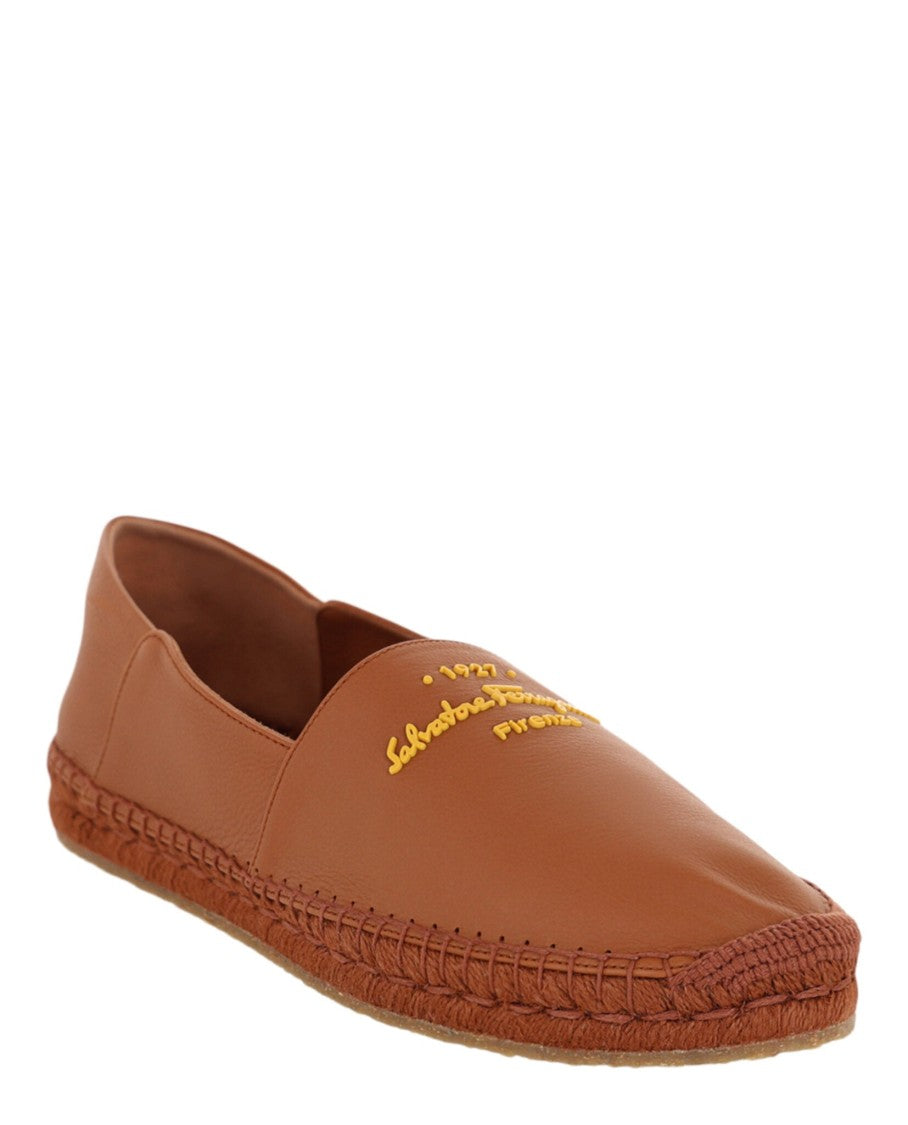 Ferragamo Gus Leather Espadrilles
