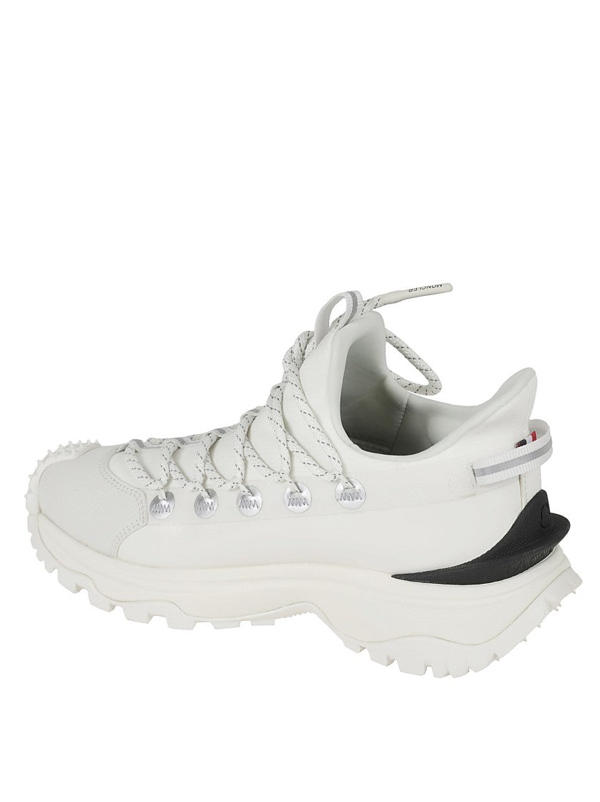 Moncler Textured White Sneakers With Chunky Sole