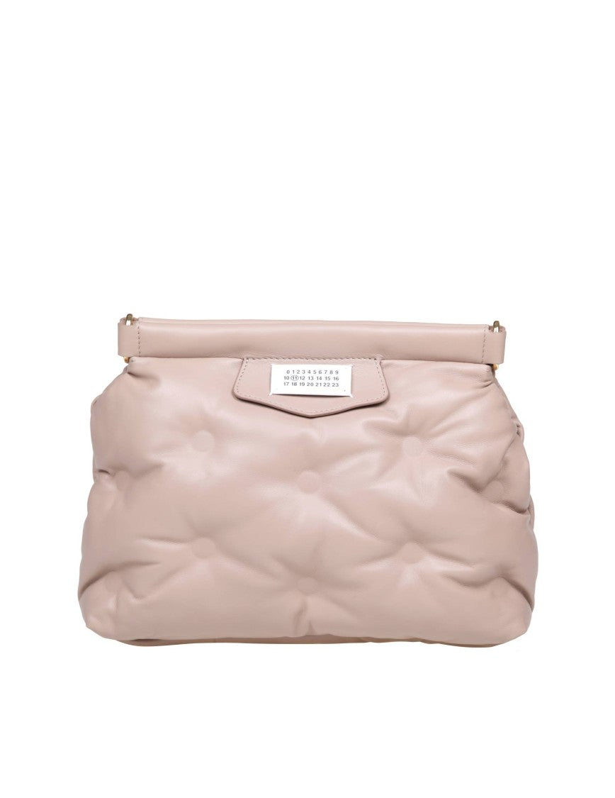 Maison Margiela Shoulder Bag In Matelasse' Leather Beige Color