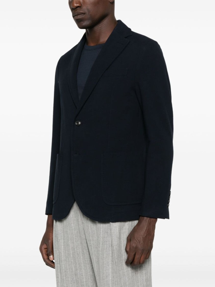 Circolo 1901 Tailored Navy Blue Blazer With Notch Lapel And Two-Button Closure