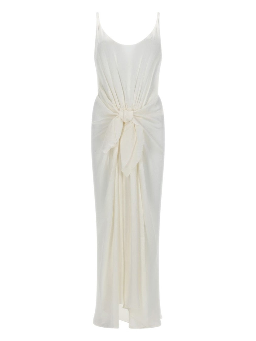J. W. Anderson Flowing Silk Maxi Dress With Front Knot Detail
