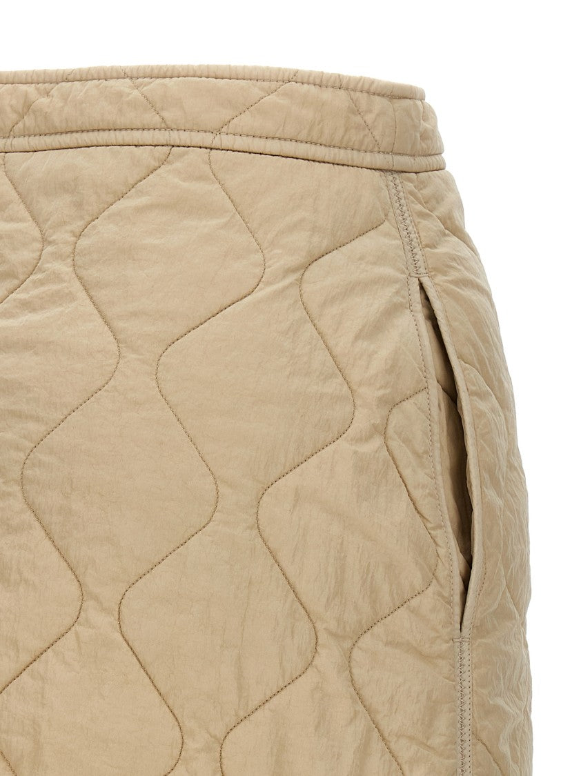 Burberry Quilted Nylon Skirt With Front Button Closure