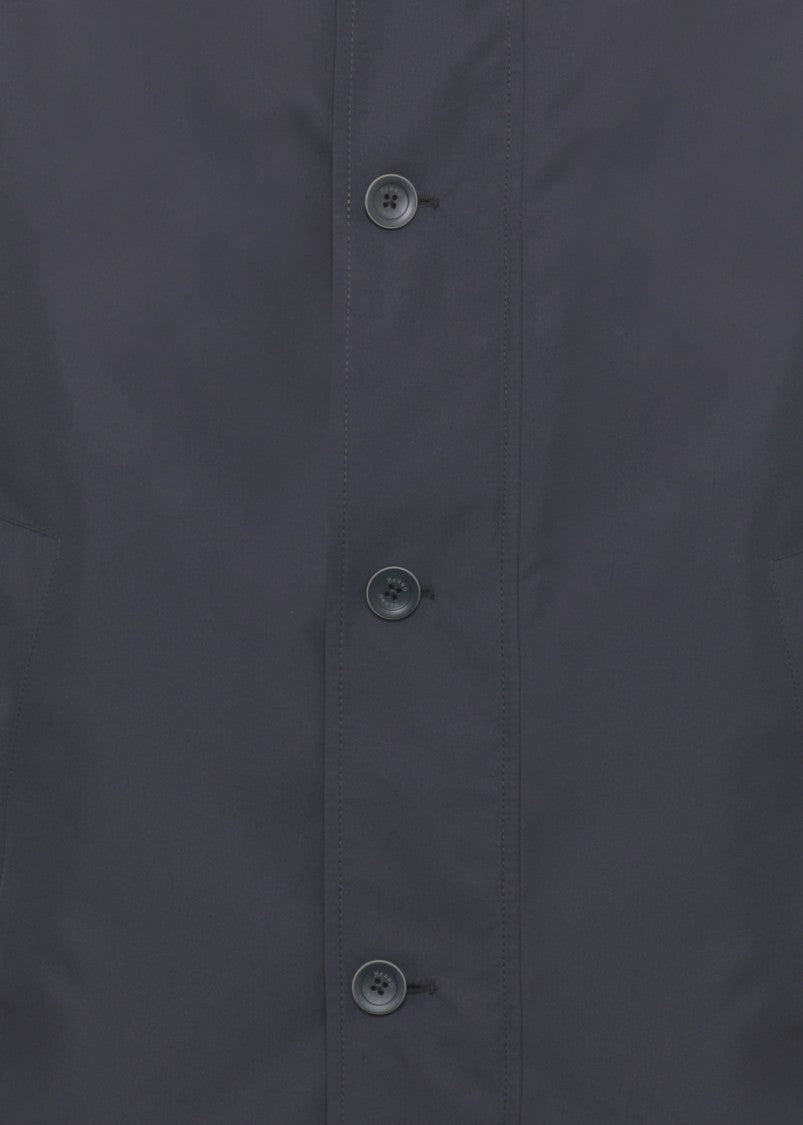 Herno Navy Blue Tech Fabric Raincoat