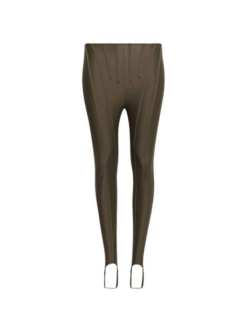 Mugler Corset Leggings Khaki