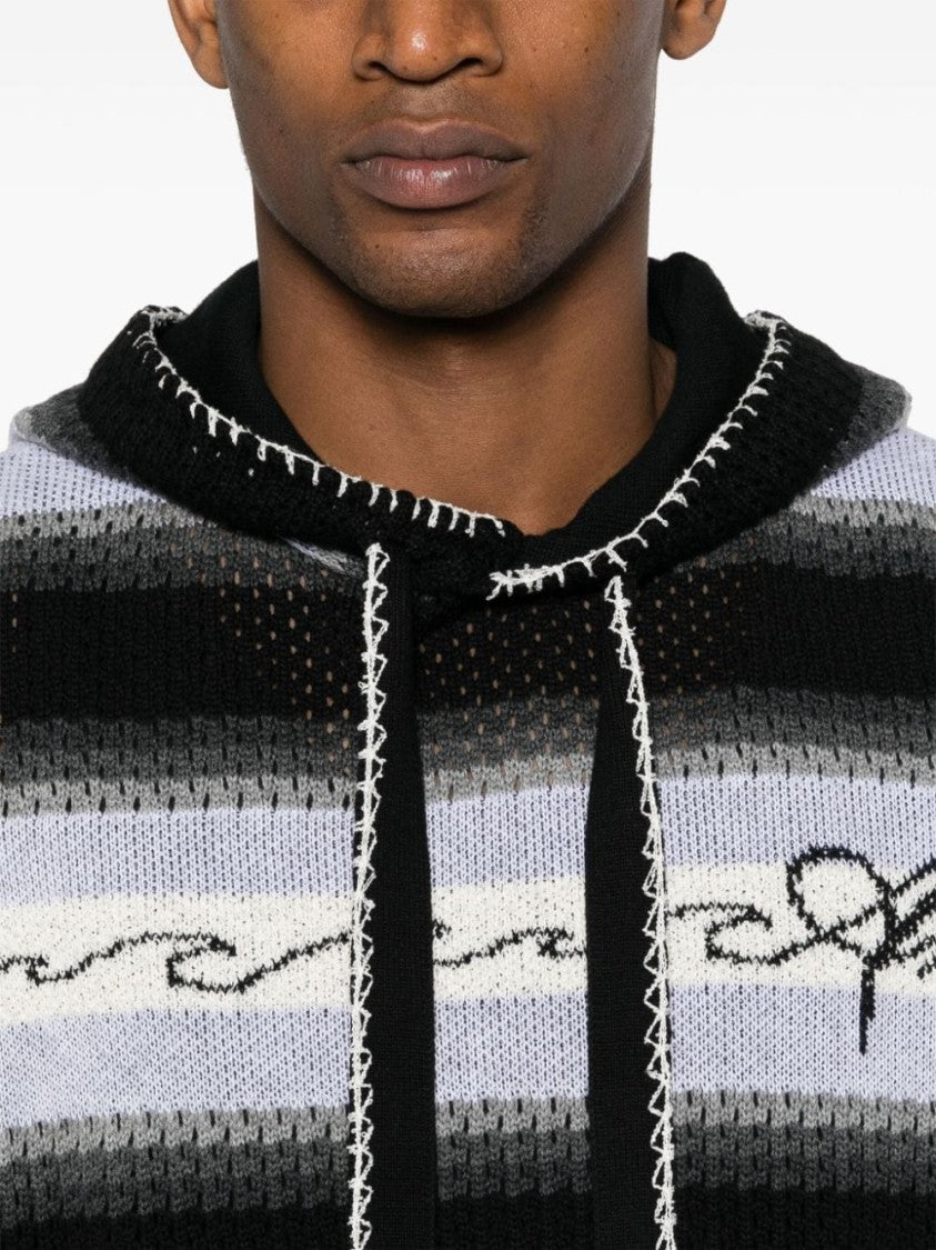 Amiri Striped Knitted Hoodie