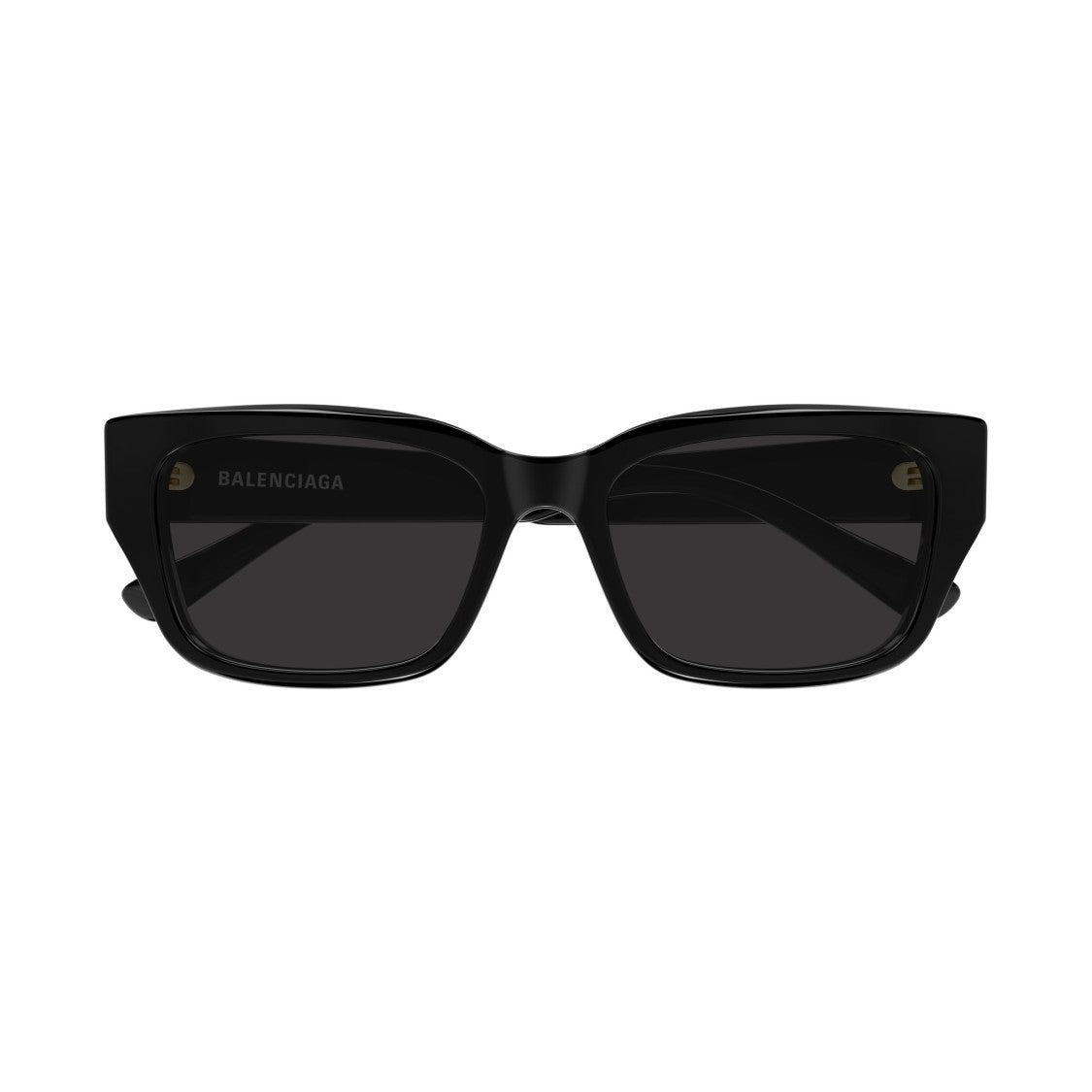 Balenciaga Bold Rectangular Sunglasses In Glossy Black Acetate