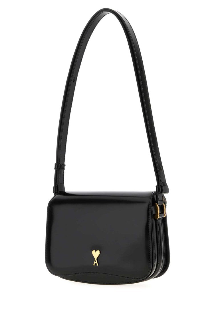 Ami Black Leather Paris Paris Crossbody Bag