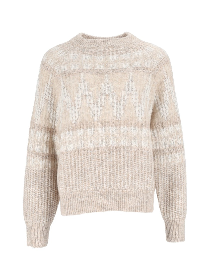 Peserico Striped Soft Textured Knit Sweater