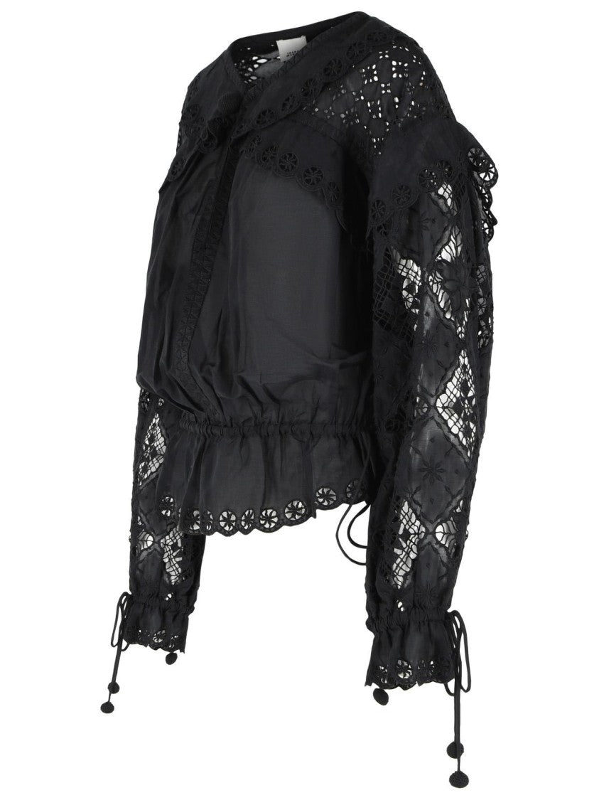 Isabel Marant 'Nowana' Black Cotton Blouse