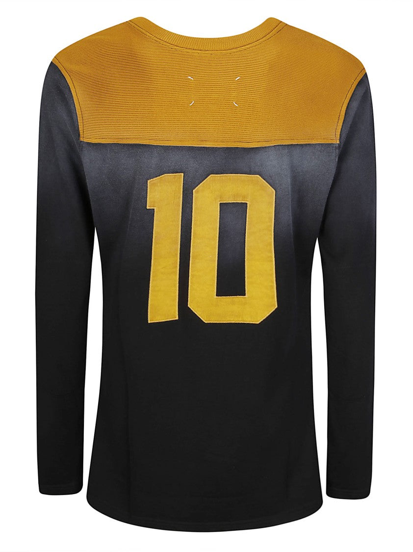Maison Margiela Stitched Graphics Long-Sleeved T-Shirt With Number Appliqué