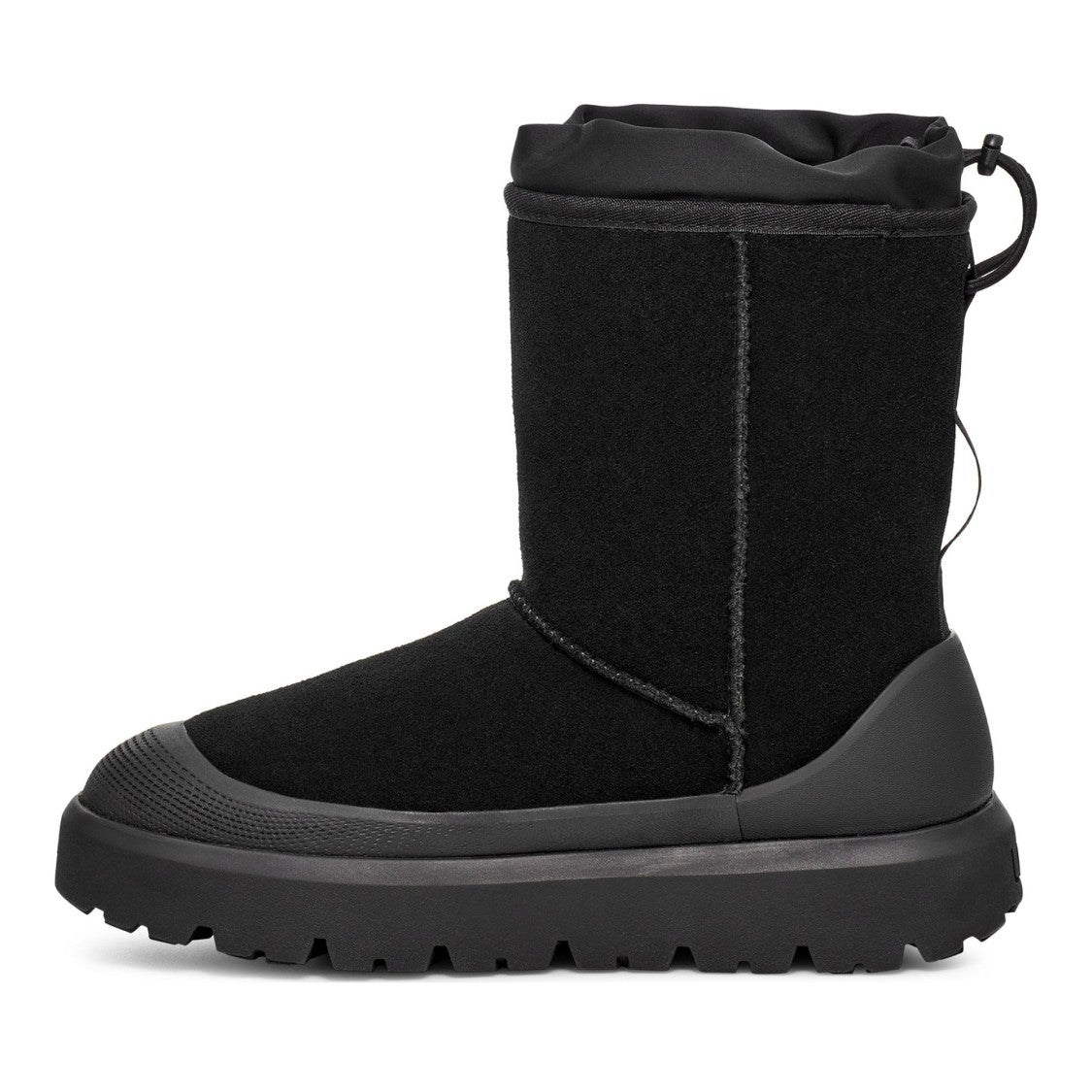 Ugg Black Leather Recycled Wool Boots