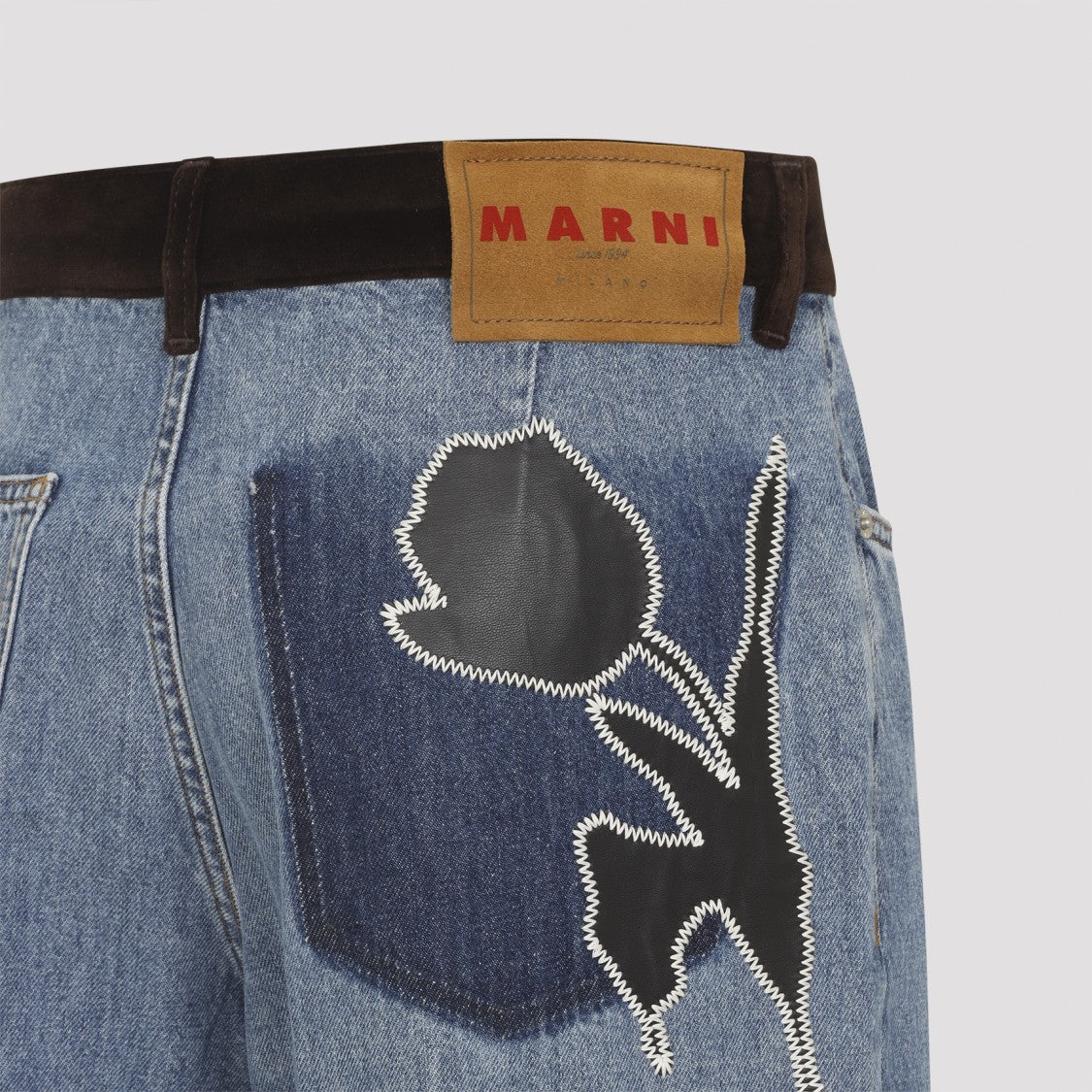 Marni Deep Blue Cotton Washed Bull Denim 5-Pocket Jeans