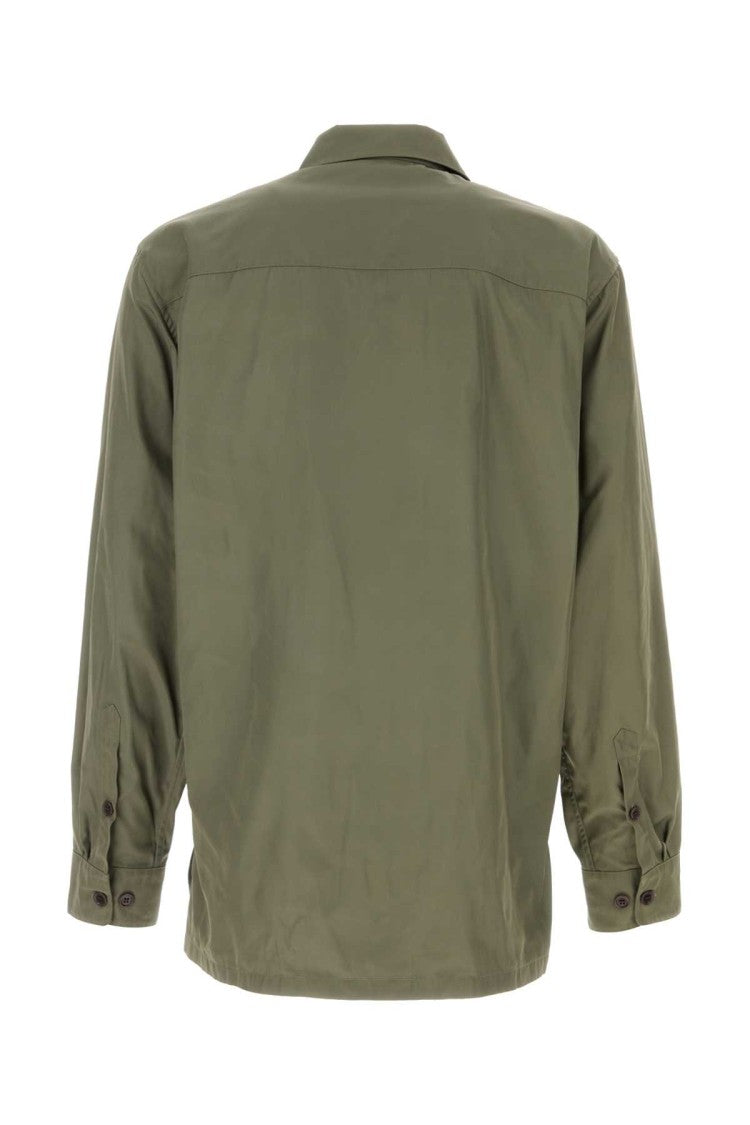 Dries Van Noten Army Green Polyester Cornish Shirt