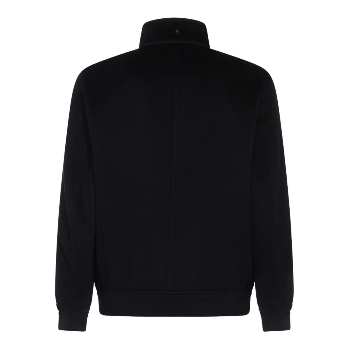 Montecore Structured Black Jacket With High Stand Collar