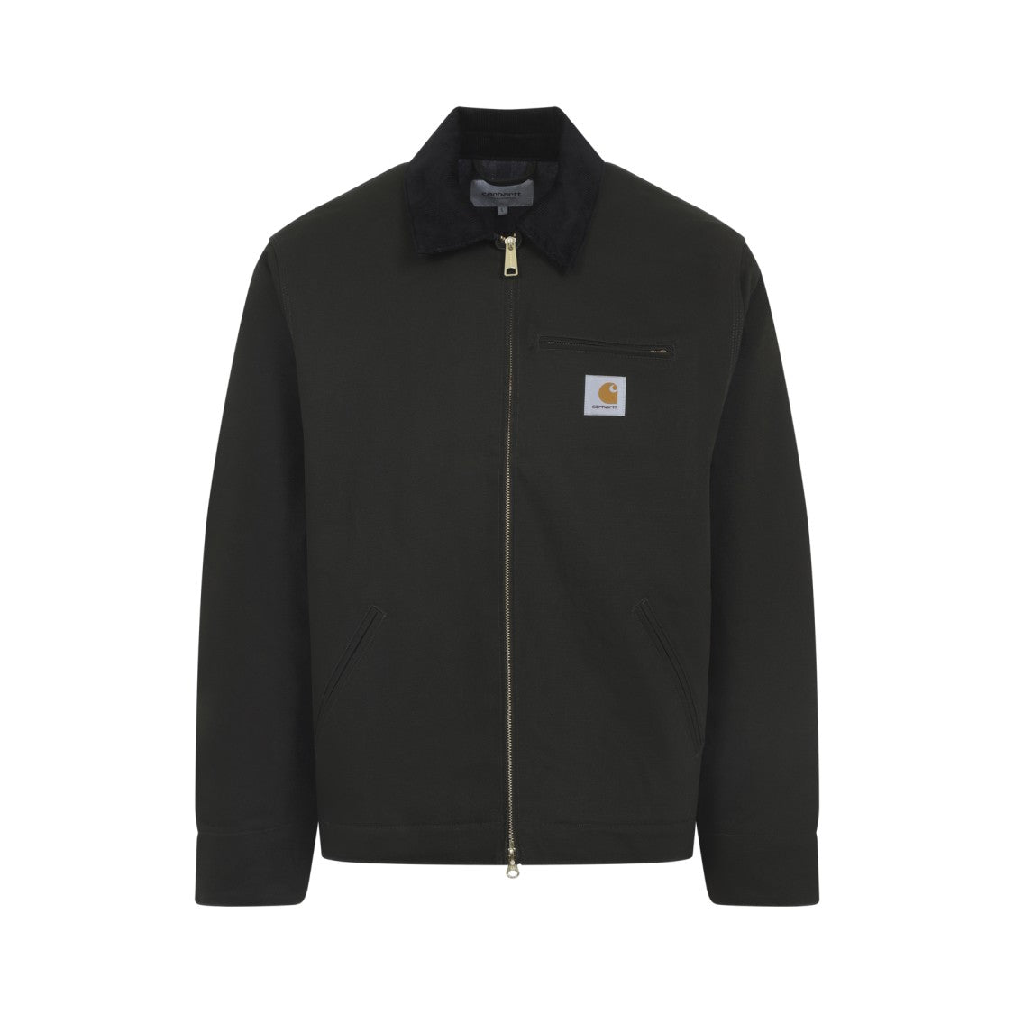 Carhartt Wip Zip-Up Green Cotton Jacket With Structured Collar