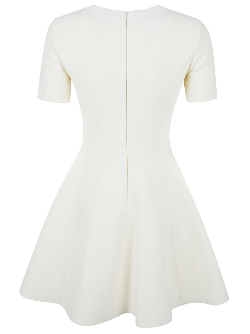 Alexander Mcqueen Ivory Fitted Mini Dress