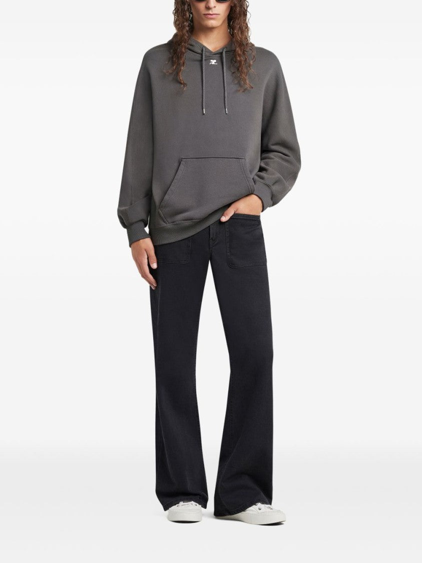 Courrèges Silk And Nylon Blend Crew Neck Hoodies