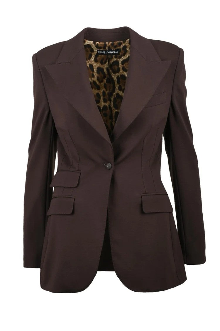 Dolce & Gabbana Stretch Viscose Jacket - Brown
