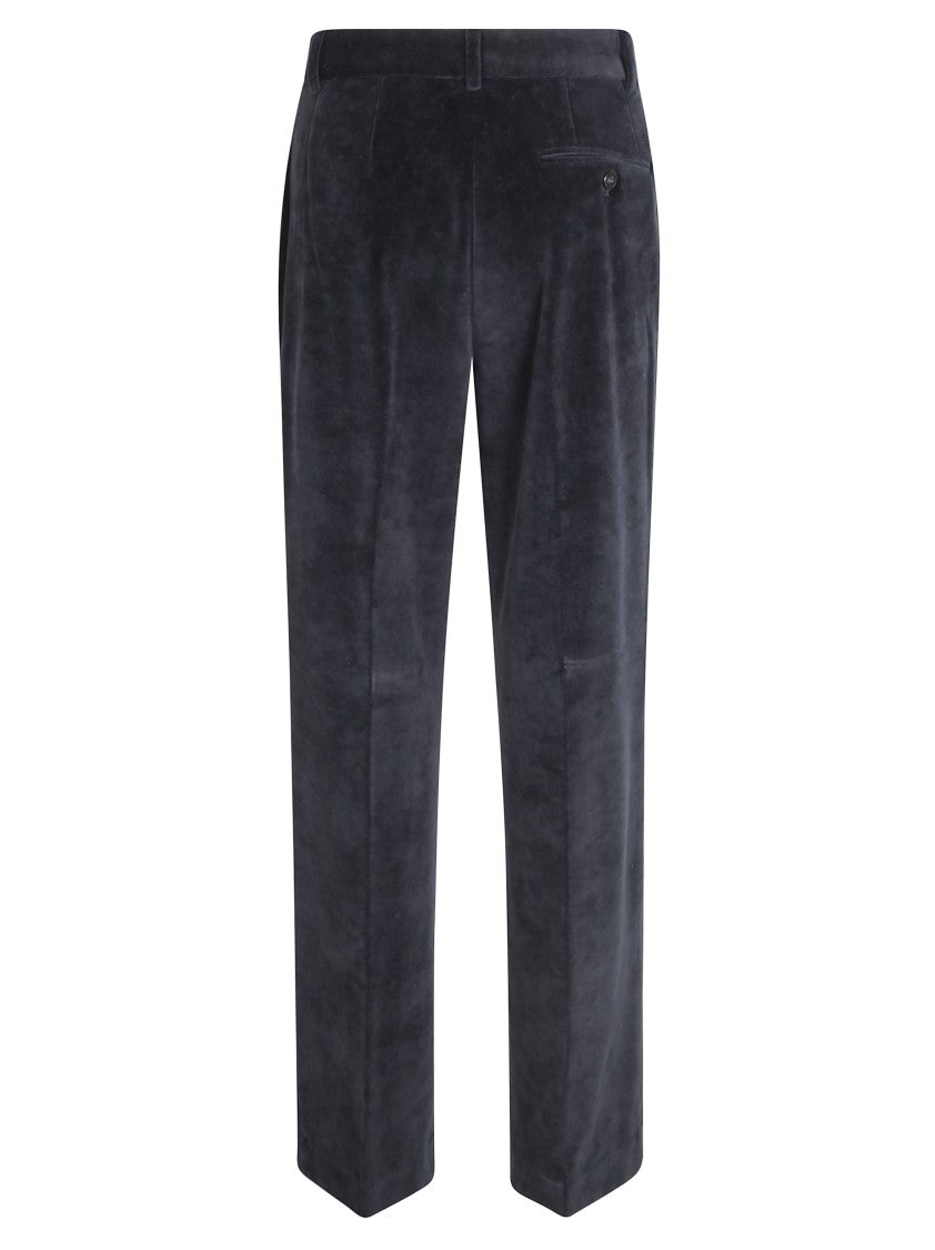 Circolo Smooth Velvet Straight-Leg Pants