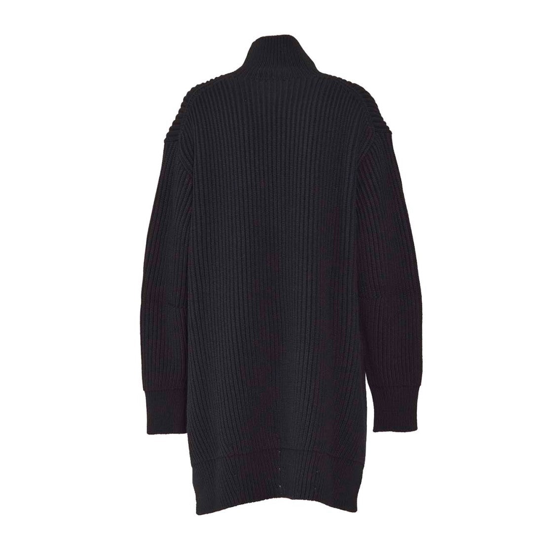 Jil Sander Black Ribbed Wool Turtleneck Sweater