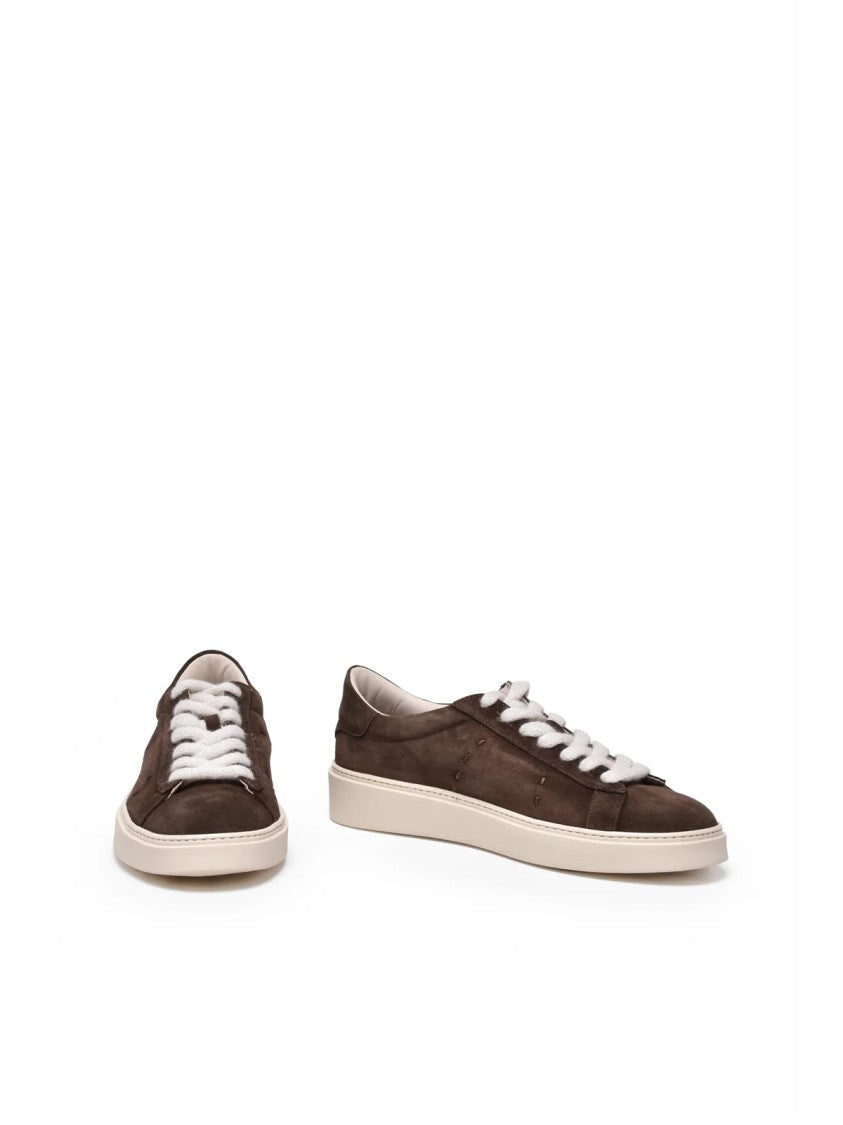 Eleventy Brown Suede Classic Sneakers