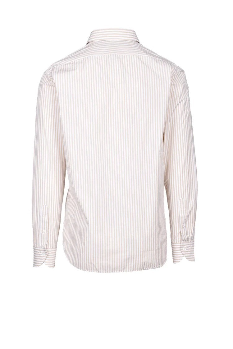 Baturo White/Beige Cotton Shirt
