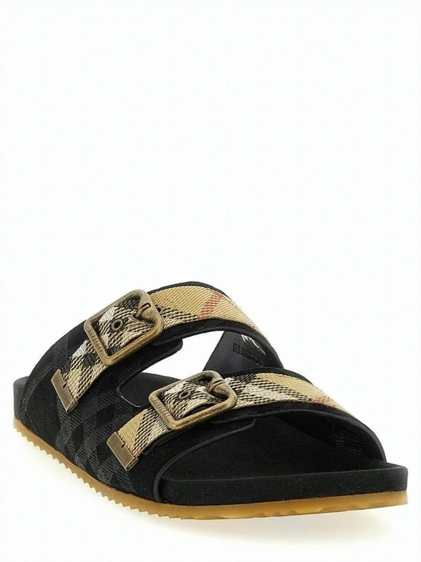 Burberry Classic Check Pattern Suede Sandals