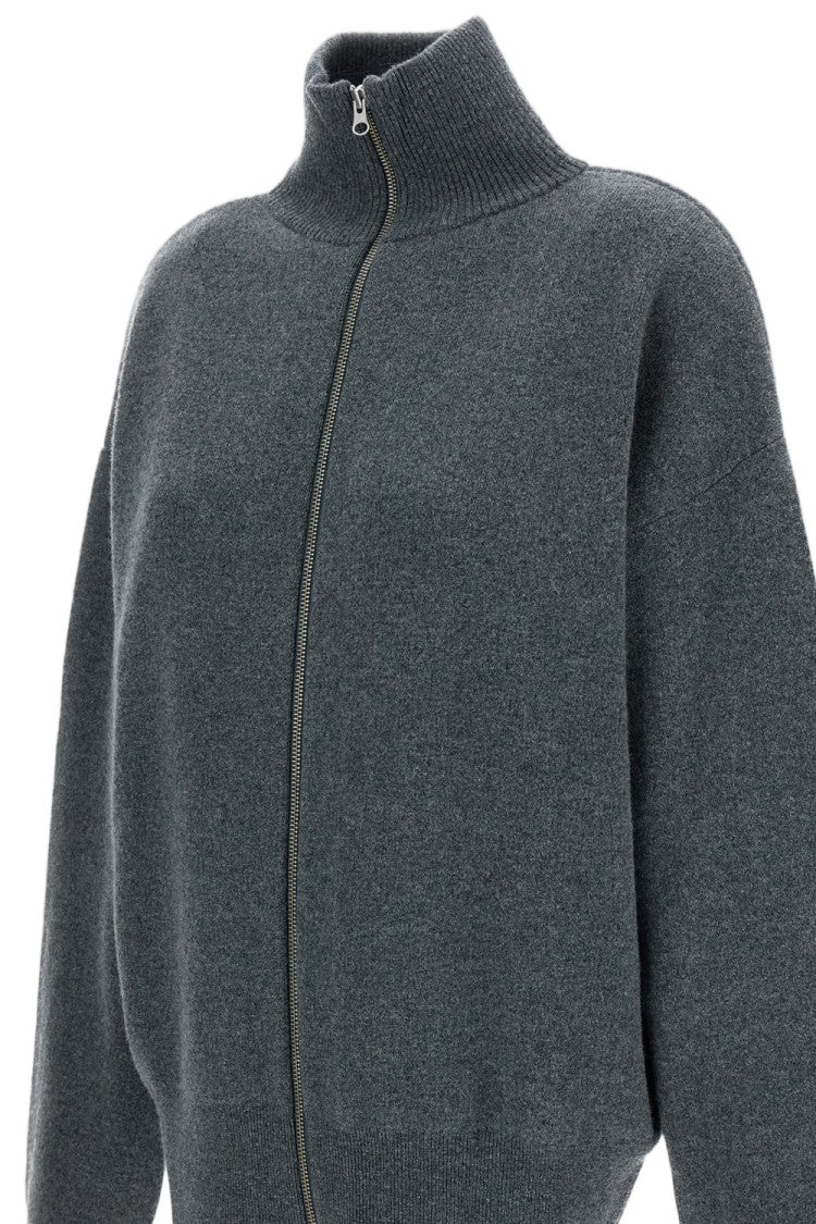 Extreme Cashmere Grey Xtra Cashmere Zip-Up Cardigan