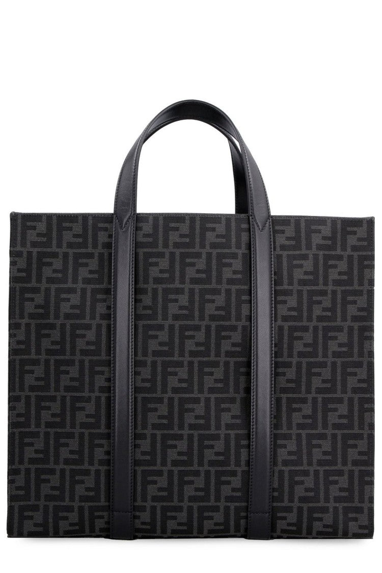 Fendi Structured Monogram Pattern Tote Bag