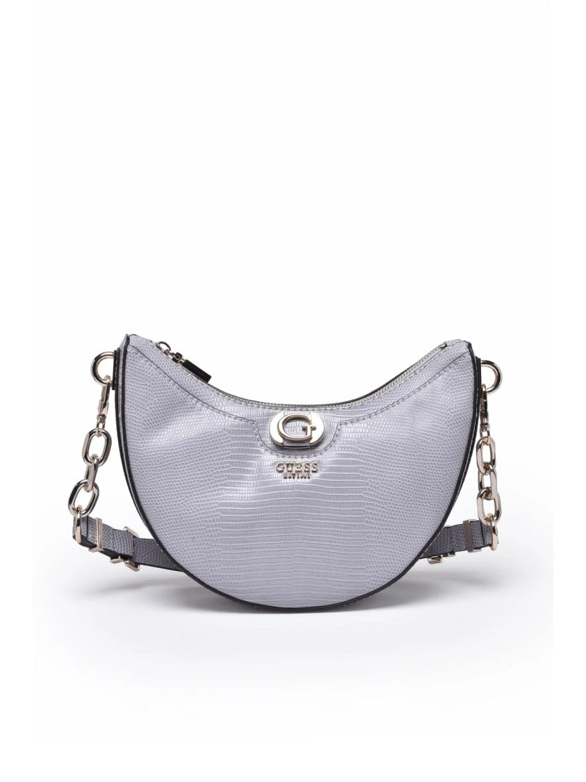 Guess Lavender Polyurethane Crescent Shoulder Bag