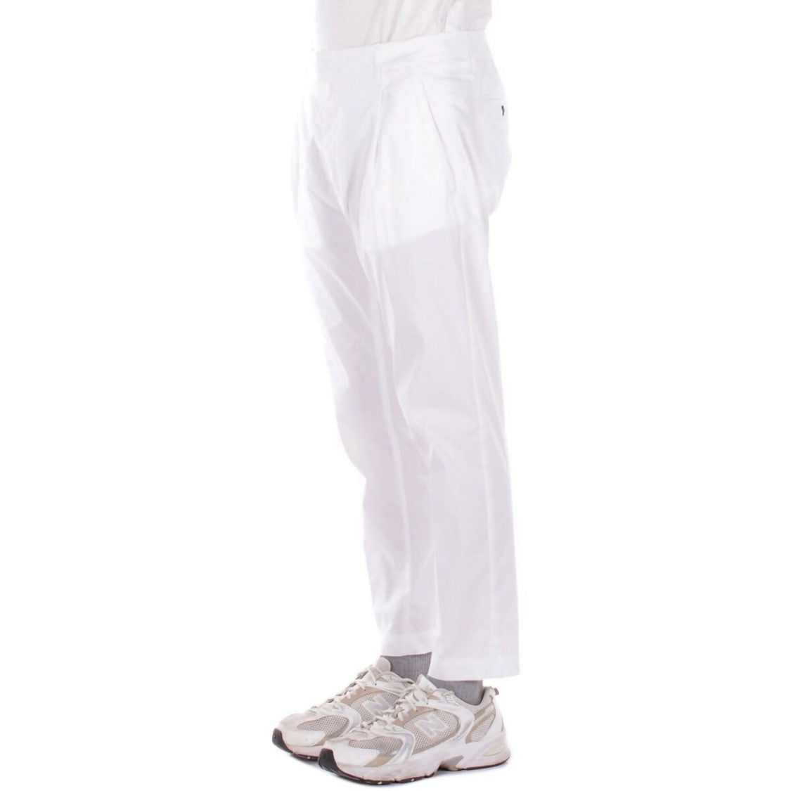 Dondup White Tailored Front Pleats Pants