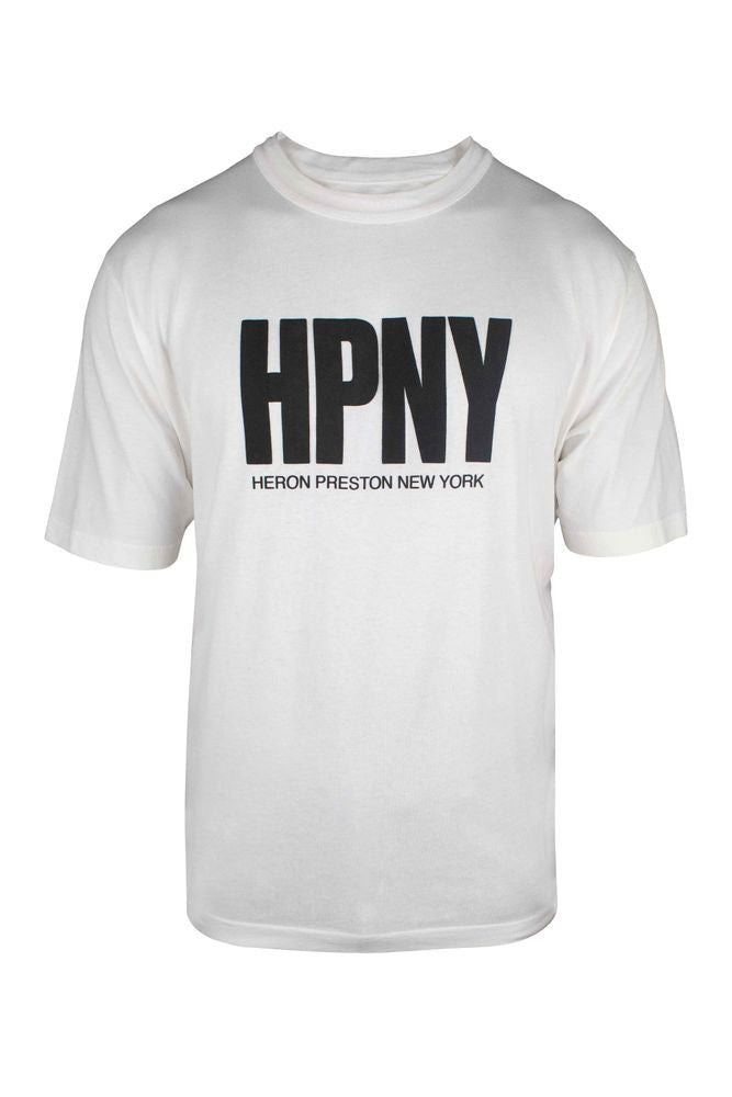Heron Preston White Cotton T-Shirt With Bold Hpny Print