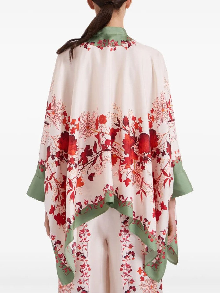 La Double J Silk Foulard Shirt With Unique Floral Print