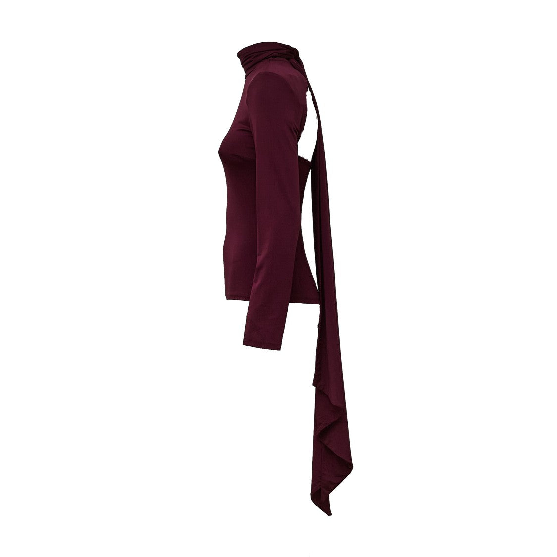 Rotate Long-Sleeved Top With Integrated Scarf Detail