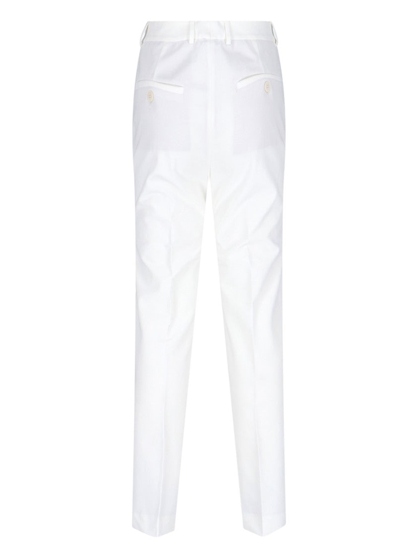Incotex White Cotton Straight-Leg Pants With Medium Rise