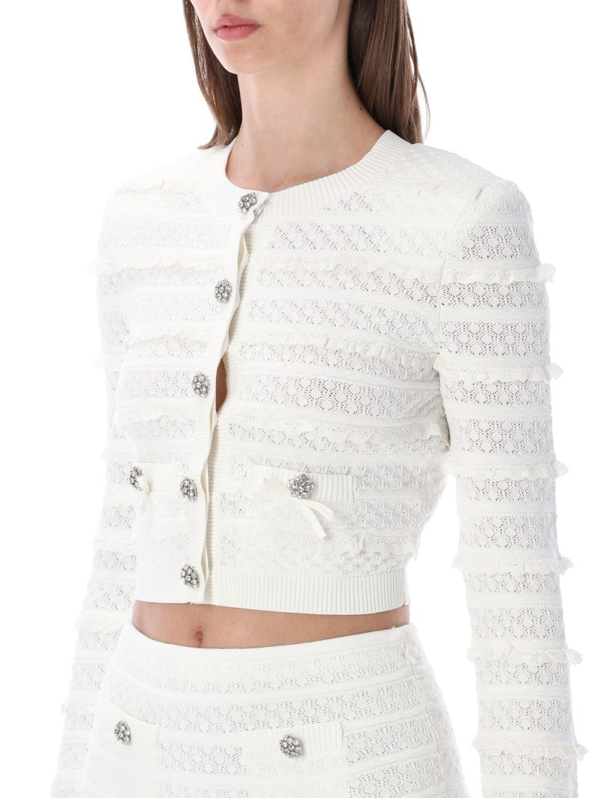 Self-Portrait Pointelle Knit Cardigan