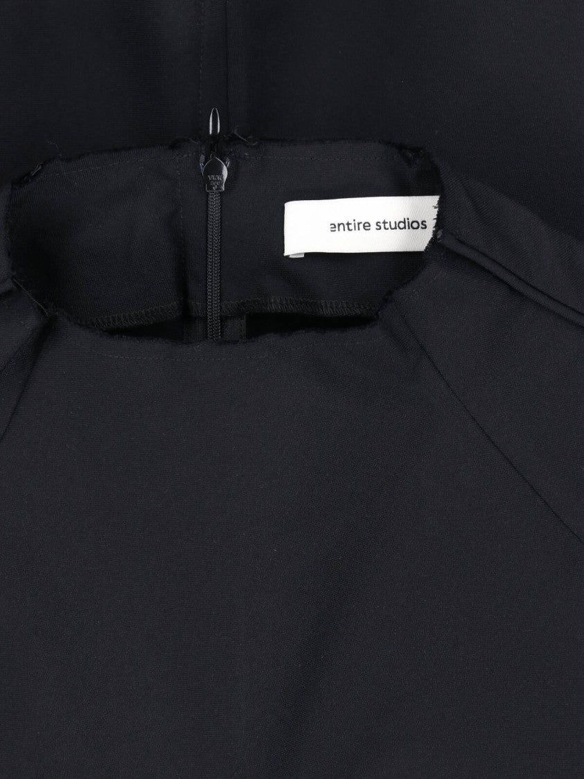 Entire Studios Black High Neck Long-Sleeve Top
