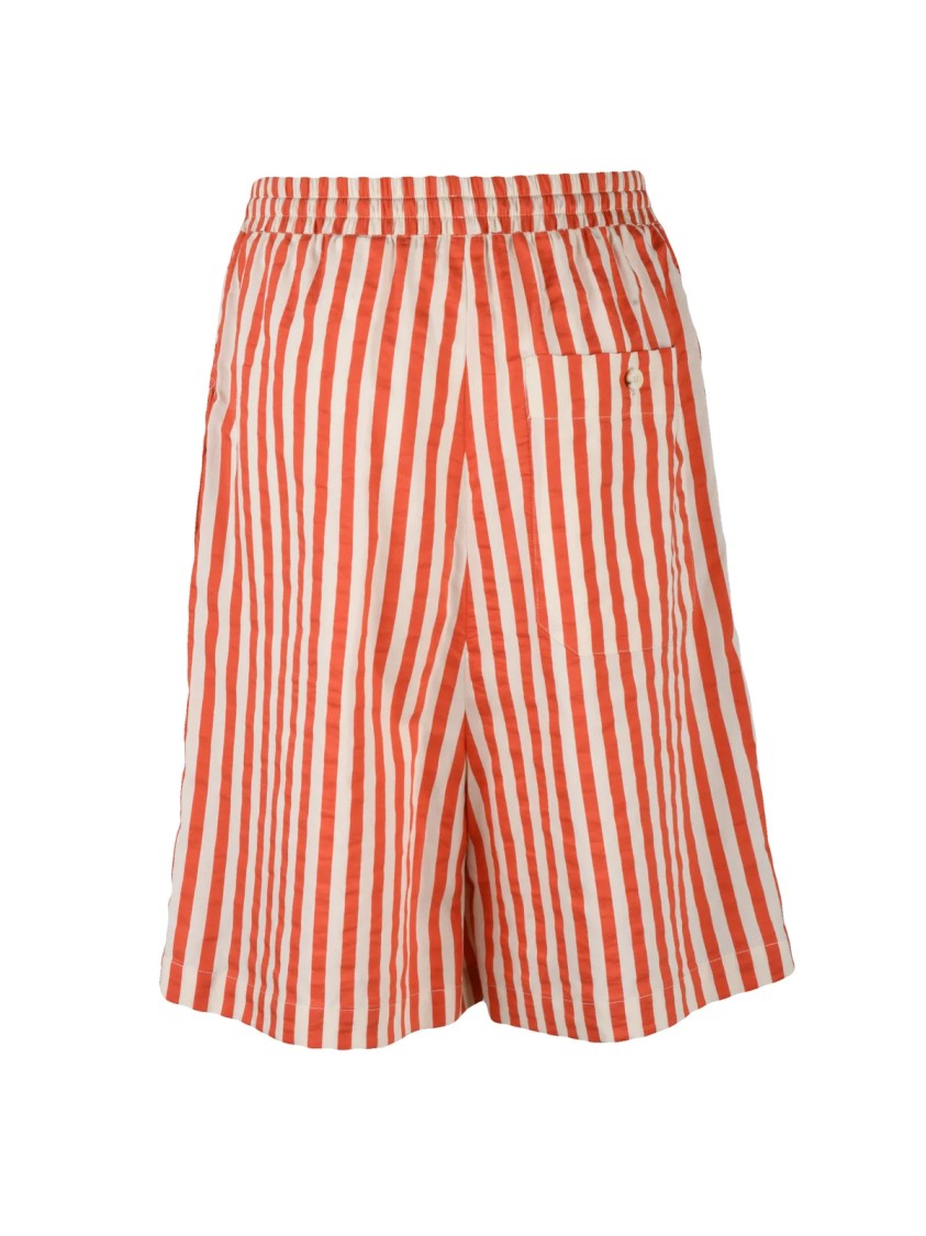 Alysi Red Viscose Cotton Silk Women Bermuda Shorts