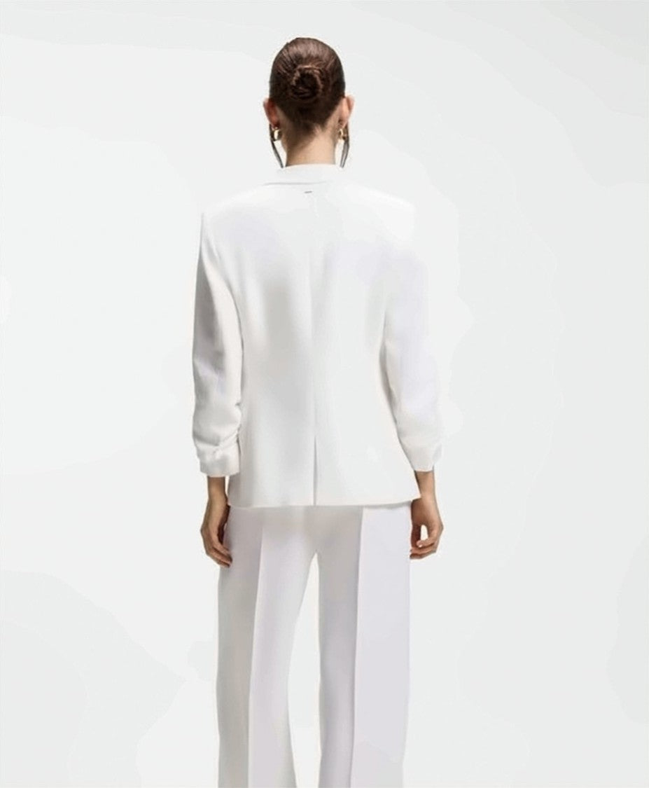 Boss Jia8 Notch Lapels Ruffled Sleeves Blazer