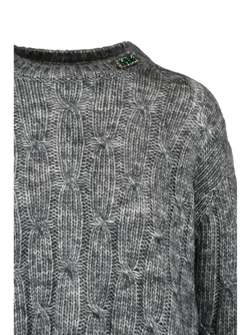 Max Mara Textured Cable Knit Crewneck Pullover By Max Mara