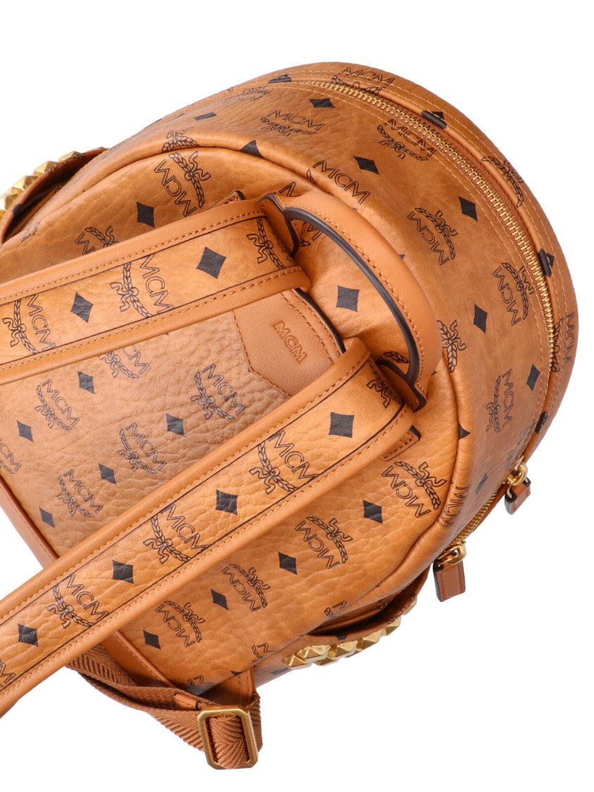 Mcm Brown Stark Visetos Fabric Backpack