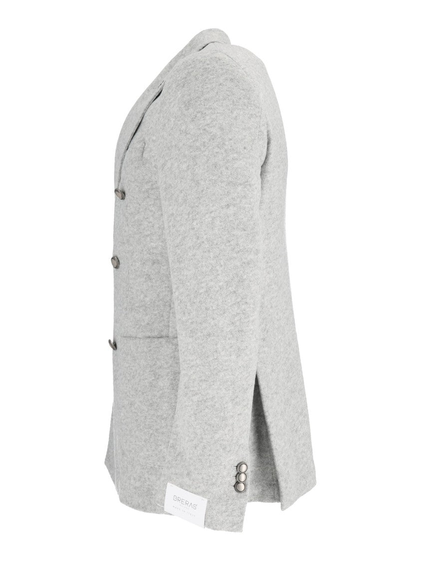 Breras Textured Double-Breasted Metal Accent Jacket